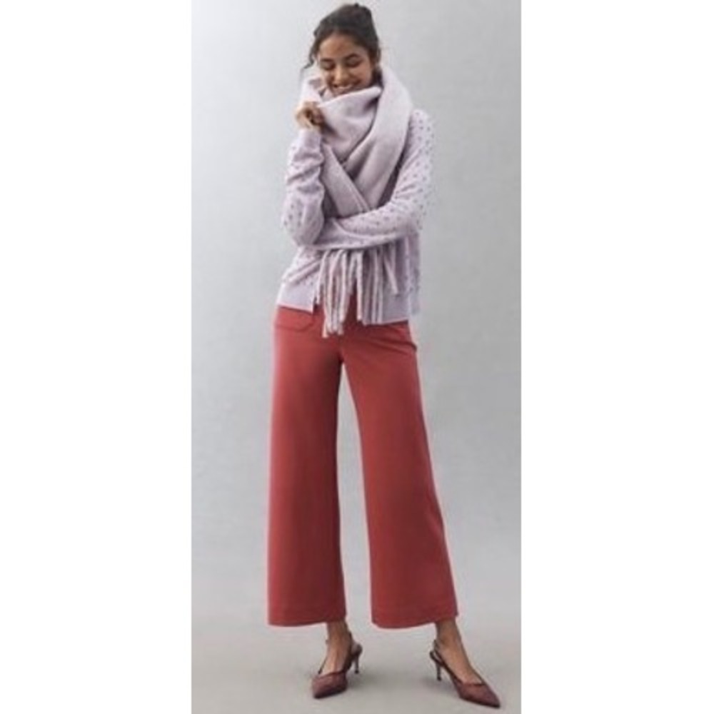 Maeve Anthropologie The Colette Wide Leg Cropped Pants Size 27 NEW